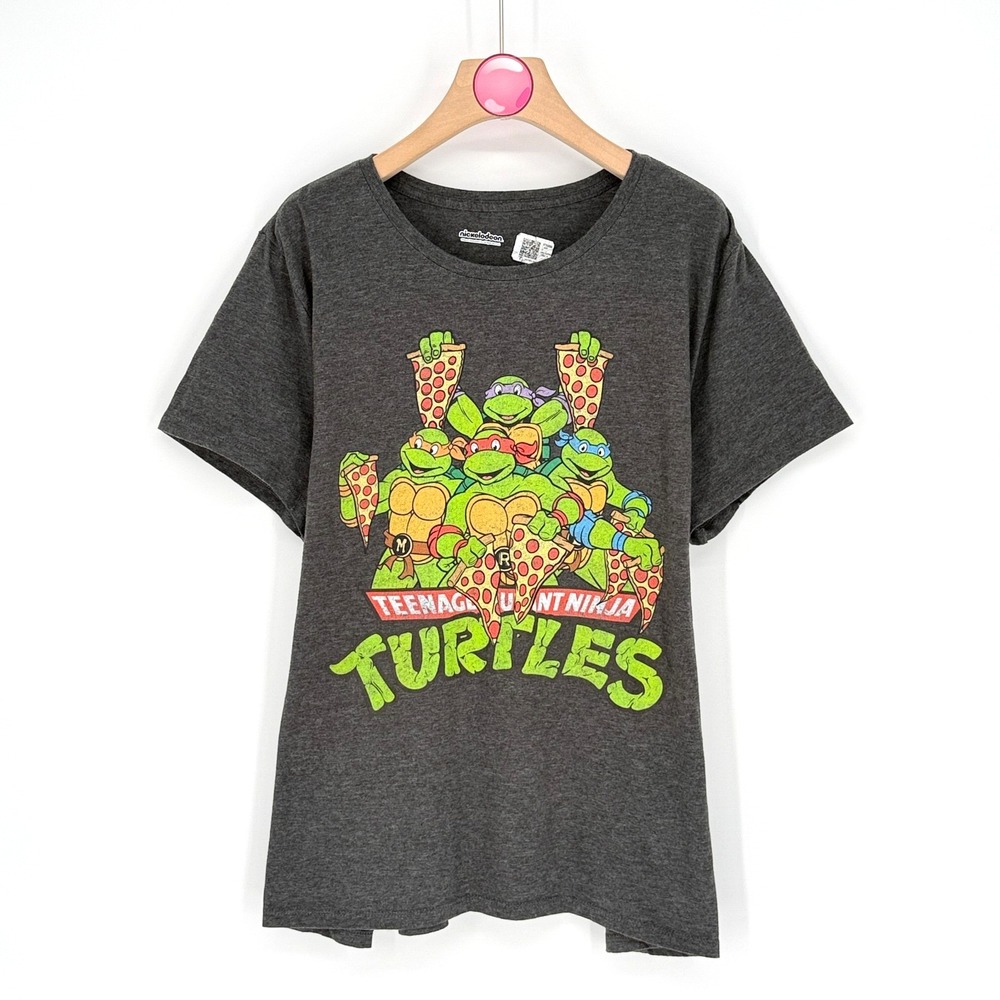Teenage Mutant Ninja Turtles Graphic T Shirt Cartooncore Retro Gray Womens 2XL